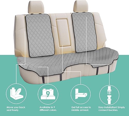 Miniatura 4 de FH Group Neosupreme - Juego de cojines para asiento trasero de automóvil, color gris, ajuste universal, cojín para asiento trasero de automóvil,