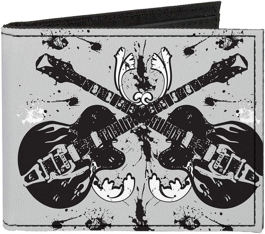 Wallet Bifold Canvas Electric Guitars Gray