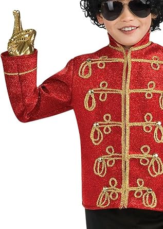 Michael Jackson Costume, Child's Deluxe Military Jacket, Red Costume