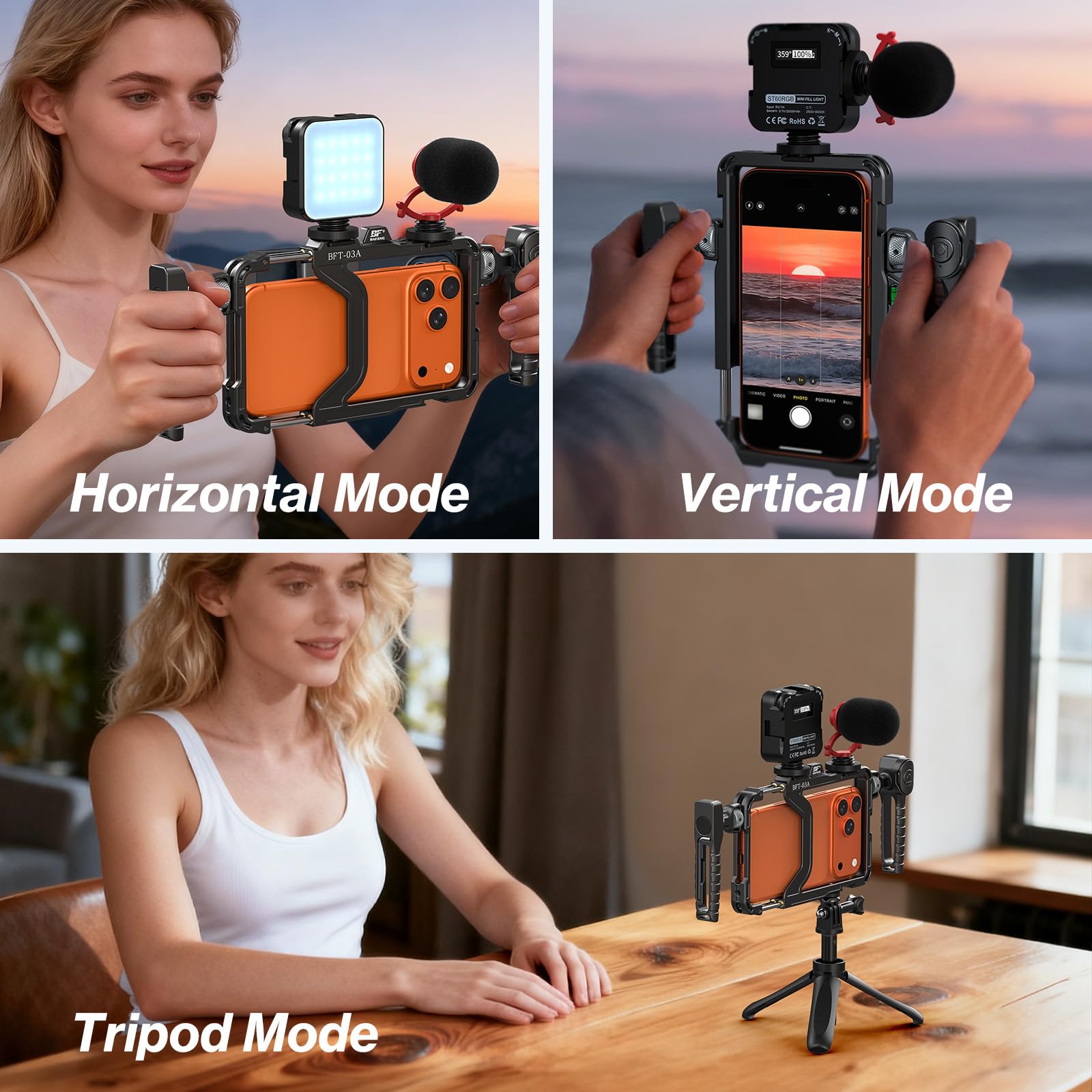 Upgraded Universal Smartphone Video Rig mit Griffen 67mm Filter Adapter Anti Drop, Telefon Käfig Stabilisator für Videoaufzeichnung, Handheld Filmmaking Vlog Case Stabilisator für Videomaker