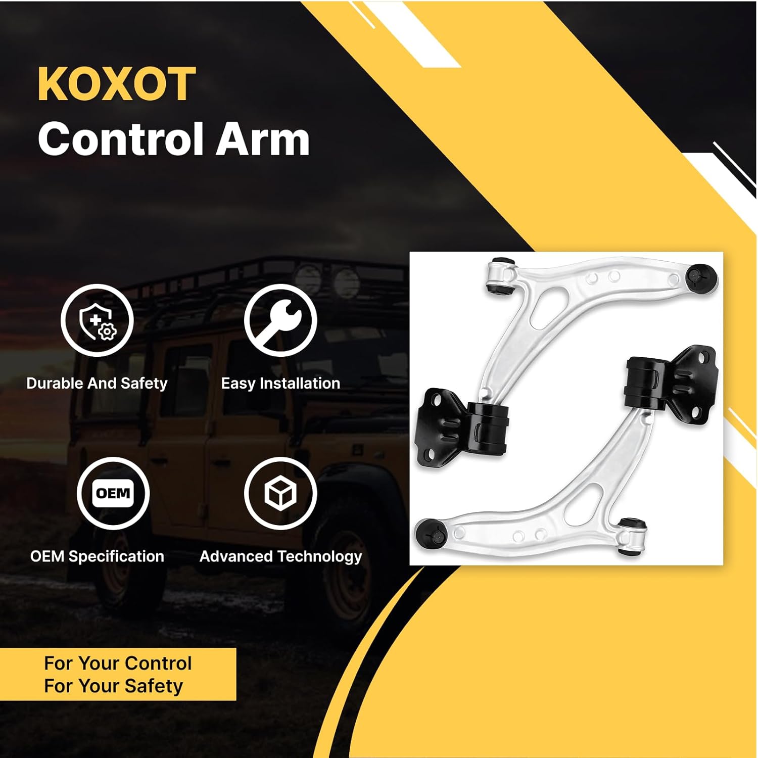 2Pcs Front Lower Control Arm K622788 K622753 with Ball Joint Fit for Ford 2013-2018 C-Max, Compatible with Ford Focus 2012-2018