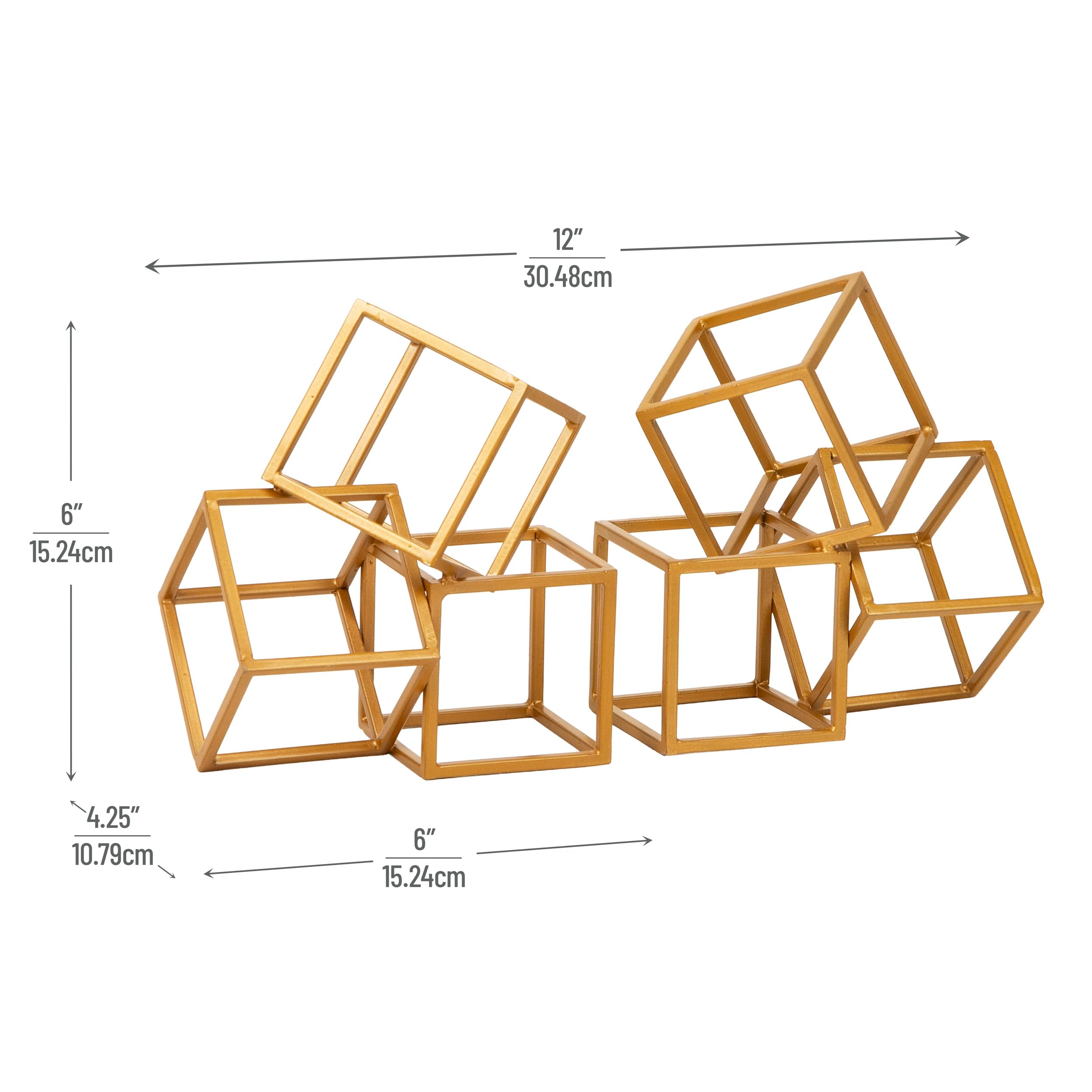 Mind Reader Dekoracyjne geometryczne podpórki do książek, nowoczesne uchwyty na książki, dekoracja biurowa, metal, zestaw 2 szt., złote