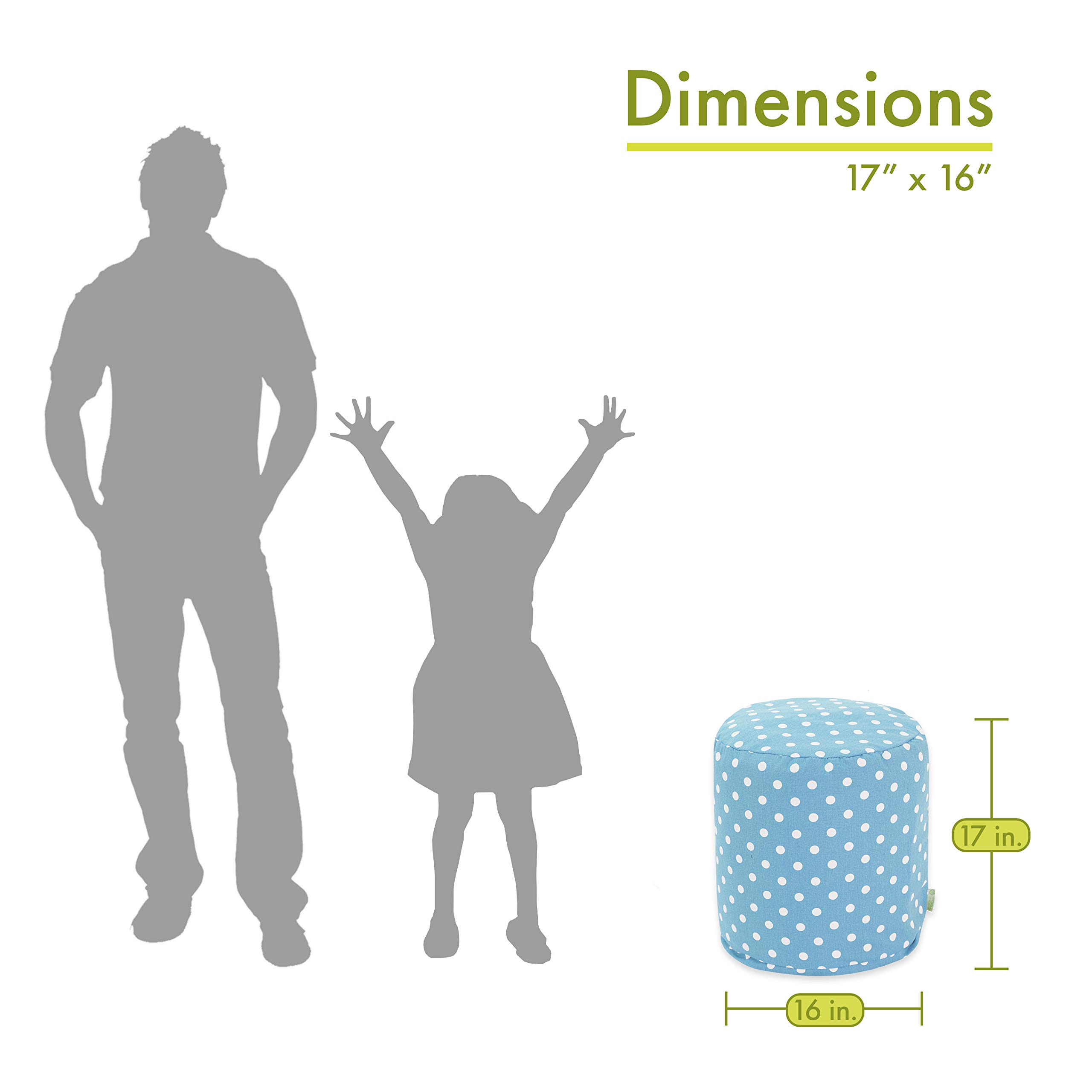 Majestic Home Goods Aquamarine Small Polka Dot Indoor Bean Bag Ottoman Pouf 16