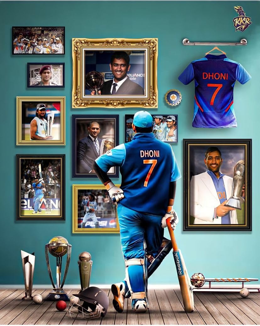 Ruhi Decor MS Dhoni Thinking Old Moment Wallpaper Wall Sticker PVC Stickers Waterproof Laminated Wall Stylish for Living Room (B0CZJSHQ6B) Amazon Price History, Amazon Price Tracker