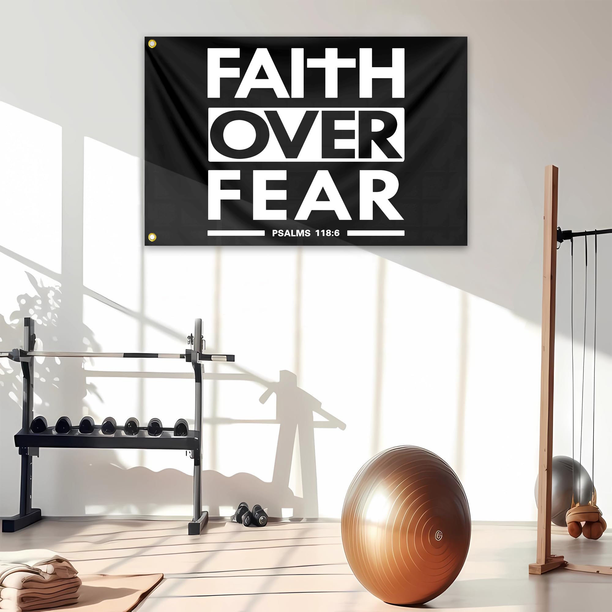 Wassupup Faith Over Fear Flagge – Christliche Bibel-Scriptur, 90 X 150 Cm, Für Innen & Außen