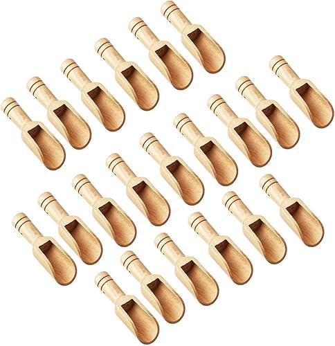 Miniatura 1 de Arroyner - 20 mini cucharas de madera, mini cucharas de bambú, cucharas de sal para baño, cucharas pequeñas para especias para exfoliantes de
