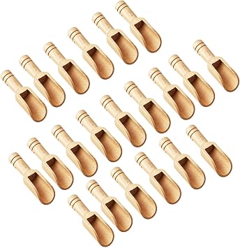 Arroyner 20 PCS Mini Wooden Spoon Mini Bamboo Spoons Small Bath Salt Spoon Small Spice Spoons for Sugar Scrubs, Spices, Bath Salts, Cooking
