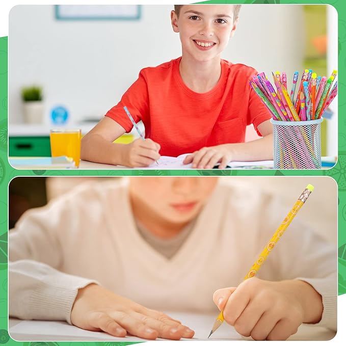 Lápices de Grafito con Borrador, 48 Piezas, Frutales, Motivacionales, para Niños miniatura 6