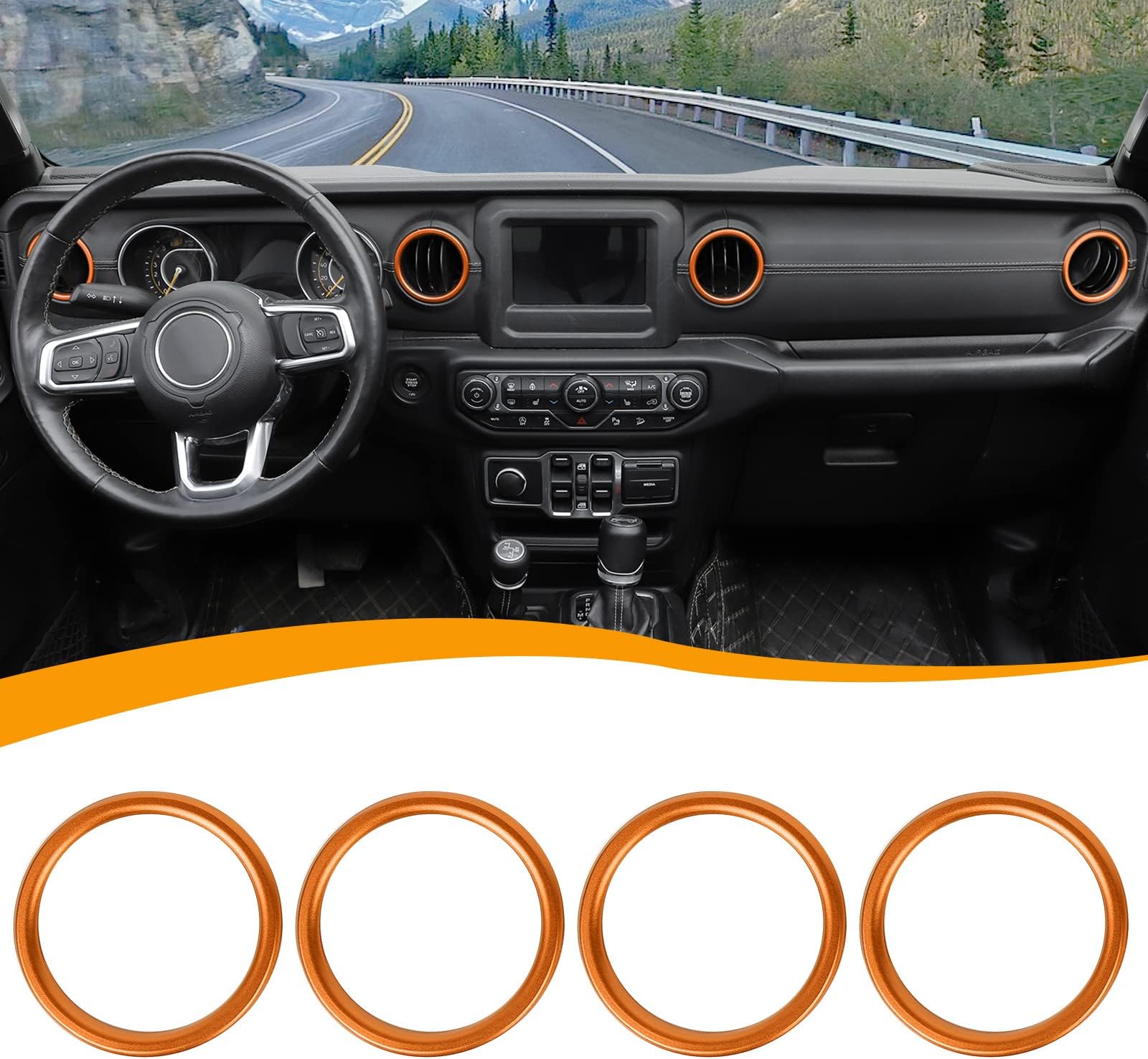 JeCar Dash Air Vent Cover Trim Red Interior Accessories for