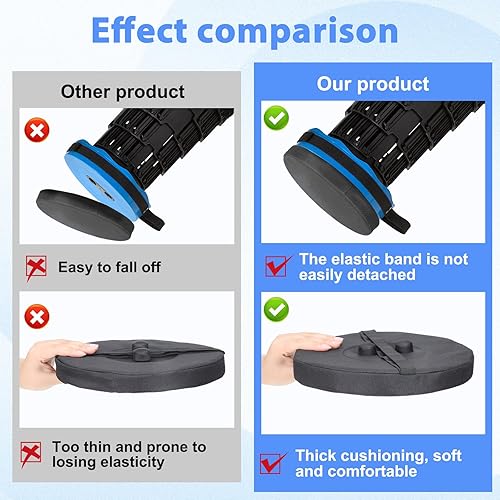 Miniatura 3 de 2 cojines telescópicos para taburetes, cojín portátil redondo con espuma viscoelástica, cojines redondos con correas elásticas, cojines de asiento
