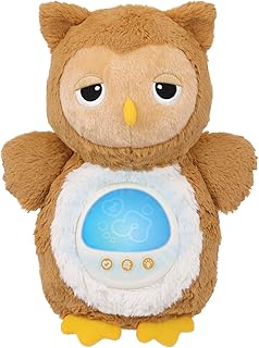 Winfun Soothing Sounds Plush Light-Up Owl – Soft Cuddly Sleep Aid with 30 Minutes of Lullabies & Nature Sounds, Gentle Glow, Ideal for Newborns and Babies Bedtime & Naptime Comfort