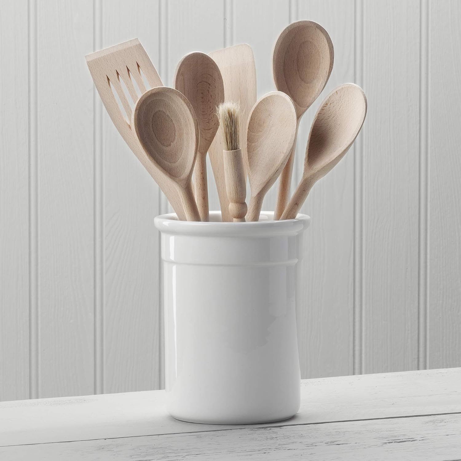 WM Bartleet & Sons 1750 Traditional Porcelain Large Classic Style Utensil Storage Pot 17.5cm - White, One Size - Image 3