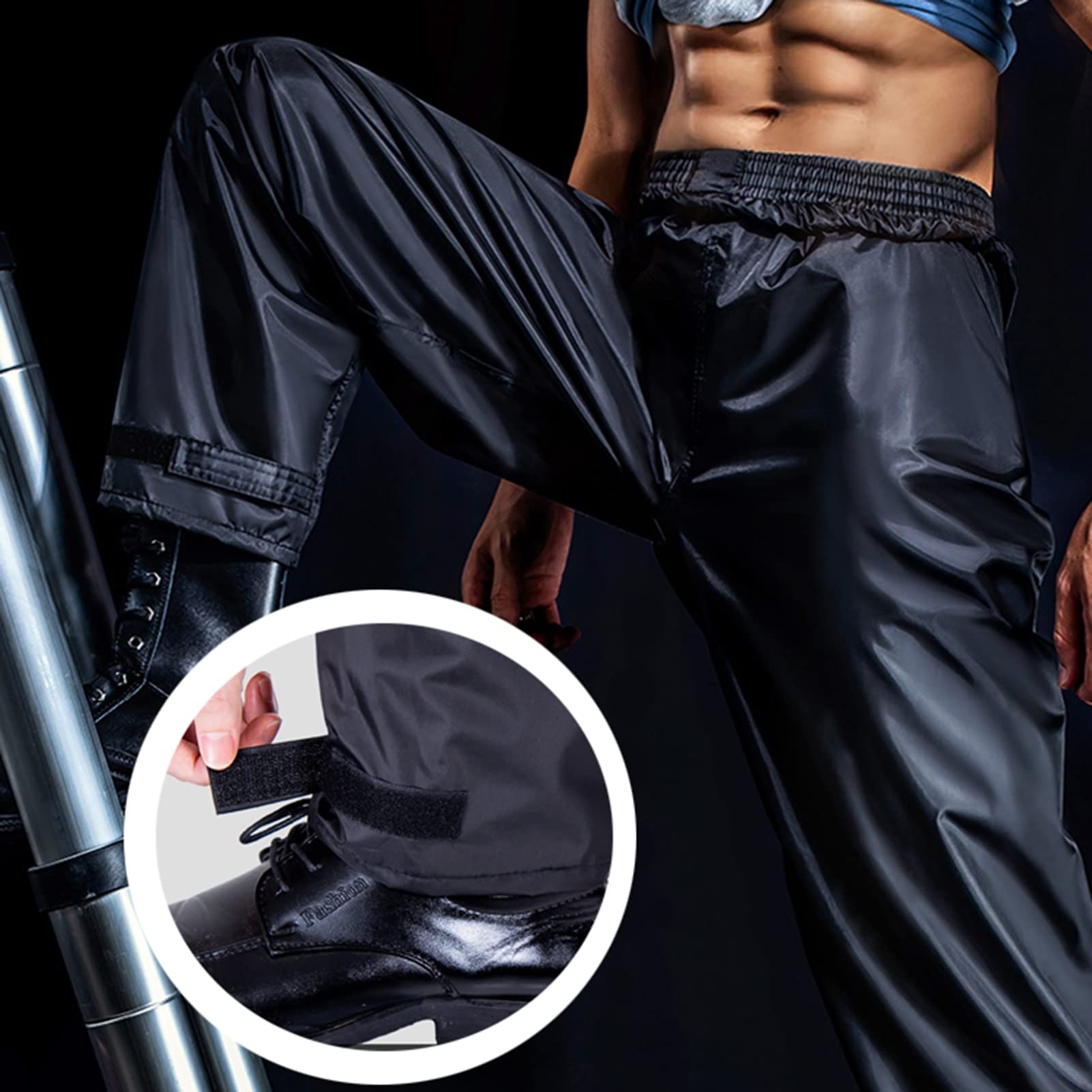 Traje de Lluvia para Hombre Impermeable Ligero con Capucha Chubasquero de Alta Visibilidad Conjunto de Chaqueta y Pantalones Poncho de Lluvia de Manga Larga Transpirable - M/L/XL/XXL
