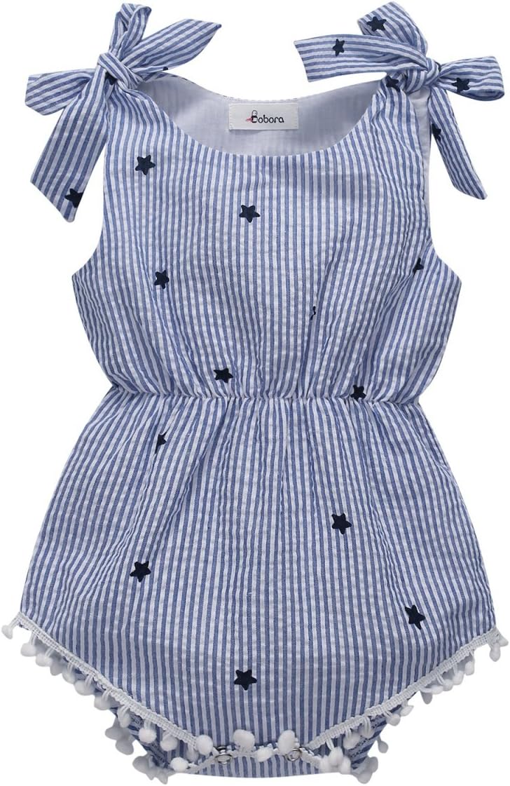 Weixinbuy Toddler Baby Girl Ruffled Collar Sleeveless Romper Jumpsuit Clothes