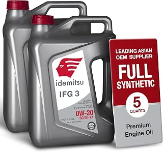 Idemitsu IFG3 0W-20 SP/GF-7A Full Synthetic Motor Oil – 5 Quart, 2 Pack | Engineered for Maximum Fuel Efficiency and Engine Protection