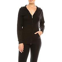Eevee Womens Slim Fit Thin Lightweight Long Sleeve Zipped Up Hoodie Sweatshirt w/Pockets...