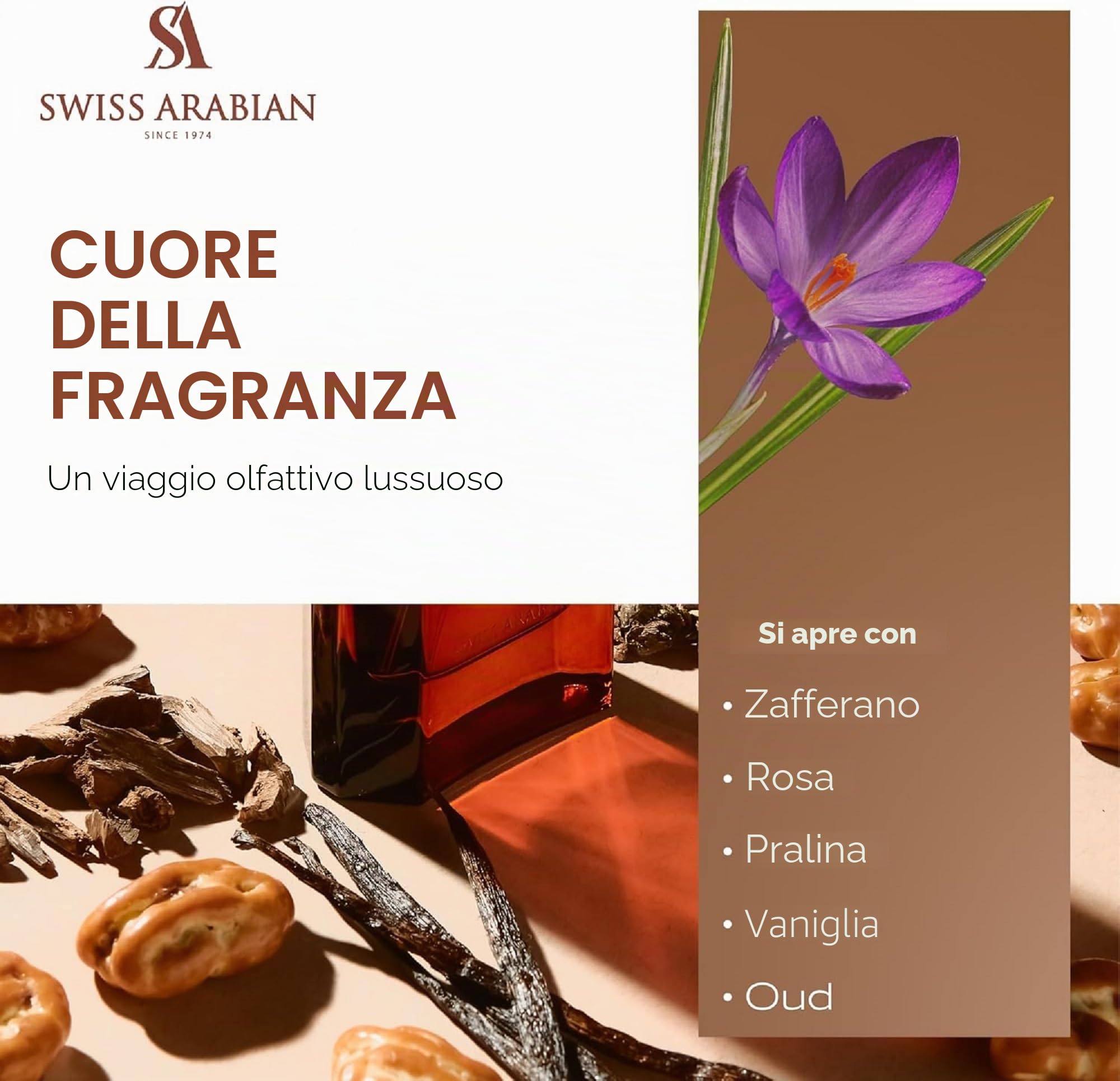 SWISS ARABIAN Oud 07 – Prodotti di lusso di Dubai – Eau de Parfum duraturo e addirittura seducente – Un profumo di alta qualità – Il lussuoso profumo dell'Arabia –