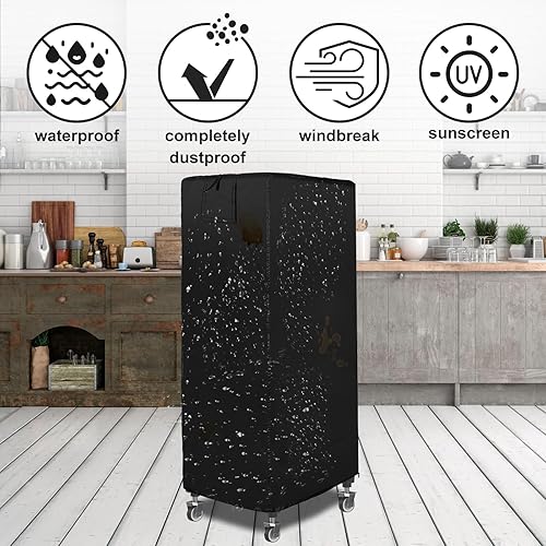 Miniatura 7 de tiscover Cubierta negra de 20 niveles con rejillas de ventilación, 23 x 28 x 64 pulgadas, cubiertas de estante individual para panadería,