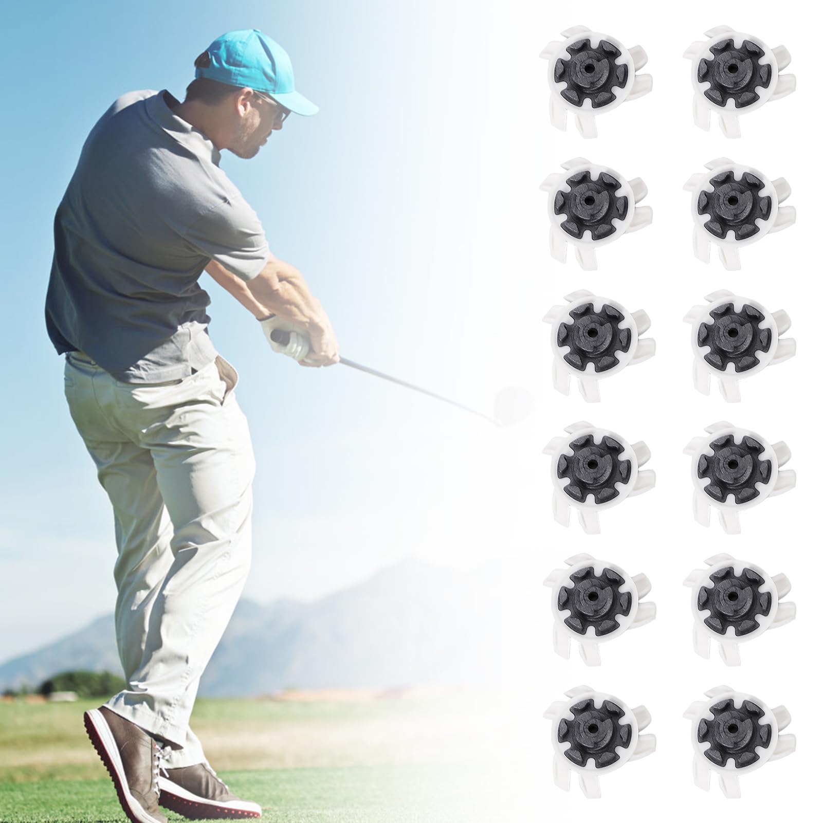 Genérico Reemplazos de clavos para zapatos de golf, Clavos para zapatos de golf - Zapatos con tacos de, calzado antideslizante | Picos de portátiles de rápido, prácticos tacos de para canchas al