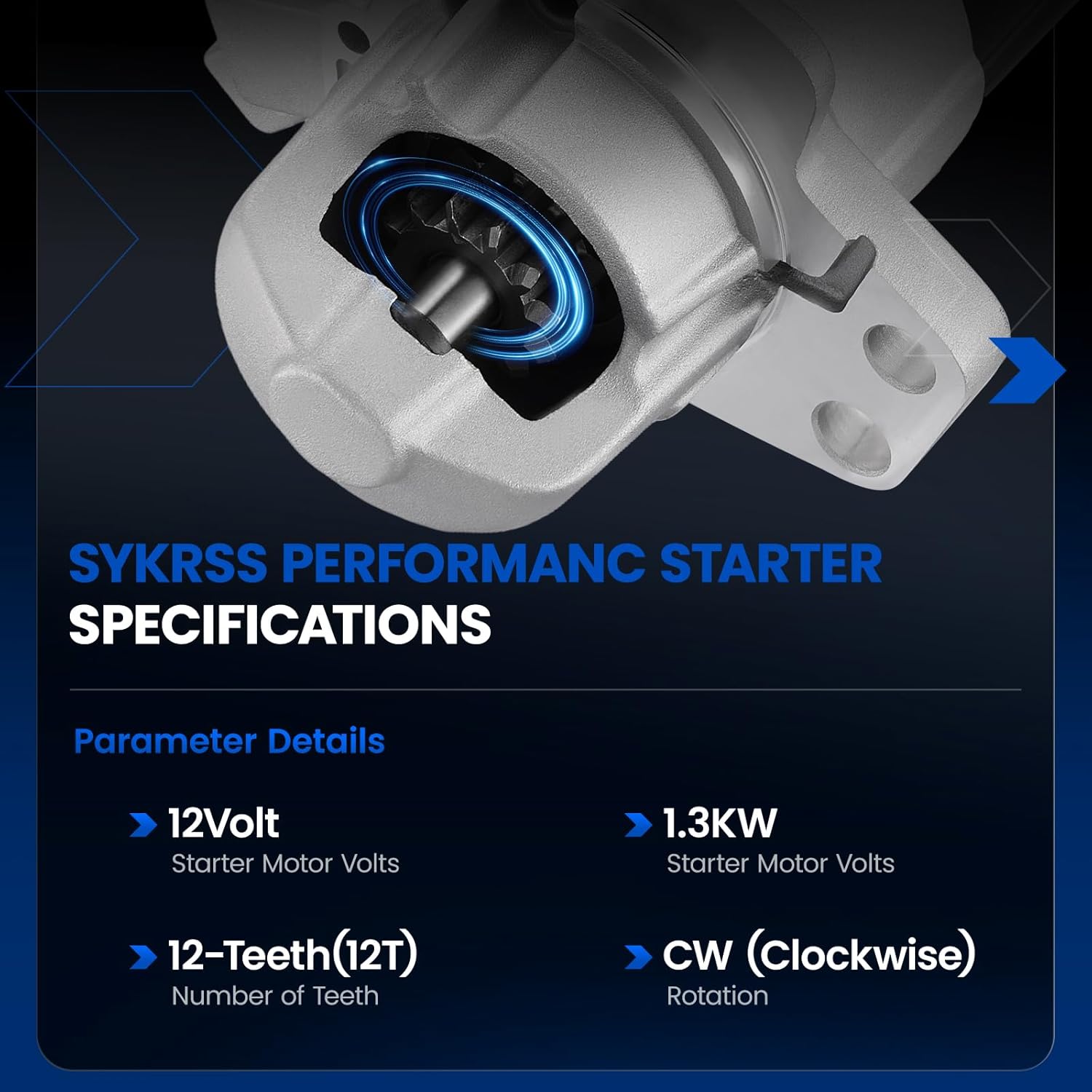 17986 Starter Motor Compatible with Chevy Equinox Impala Traverse Compatible with GMC Terrain Acadia Canyon 3.6L 3.0L V6 12V 1.3KW 12T Replace # M000T23871 12598757 89018922