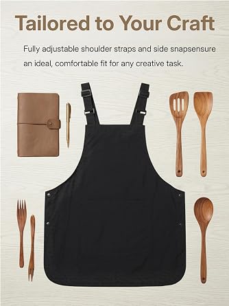 KITCHIEF Chef Aprons for Women with Pockets Adjustable Double-Sided Wearable Lightweight Chef Cooking Kitchen Restaurant