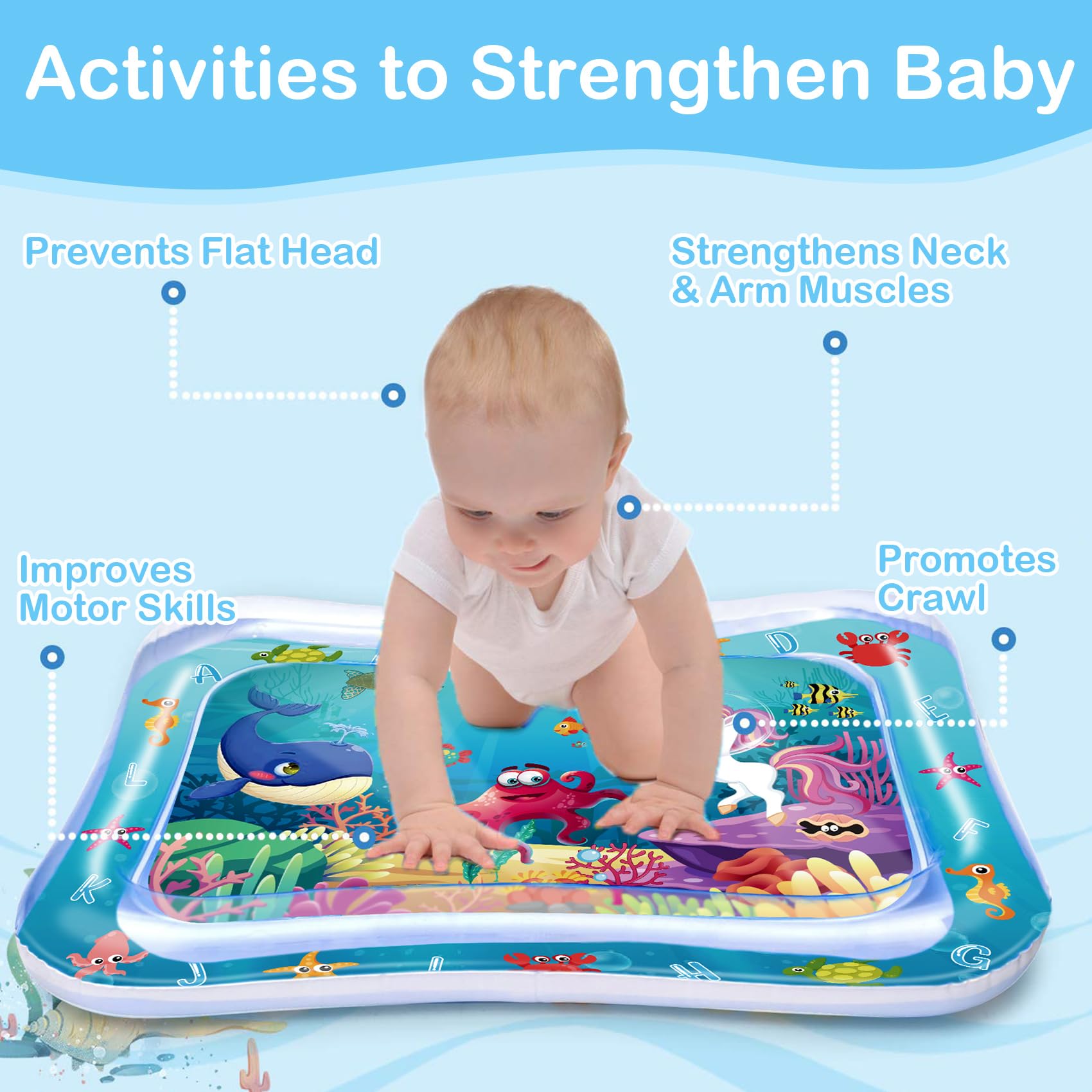 Dusor Wassermatte Baby, Wasserspielmatte BPA-frei, Baby Spielzeug 3 6 9