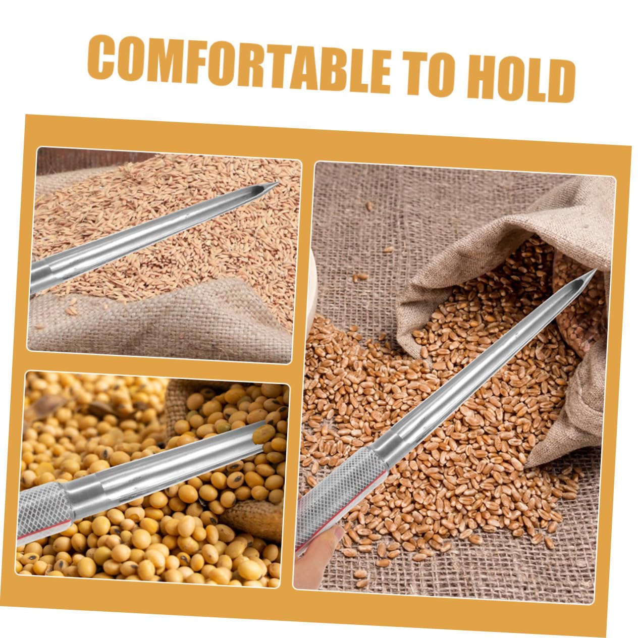 Zerodeko Grain Sampler Probe Tool Stainless Steel Sampling Rod Hay Sampler for Grain Analysis