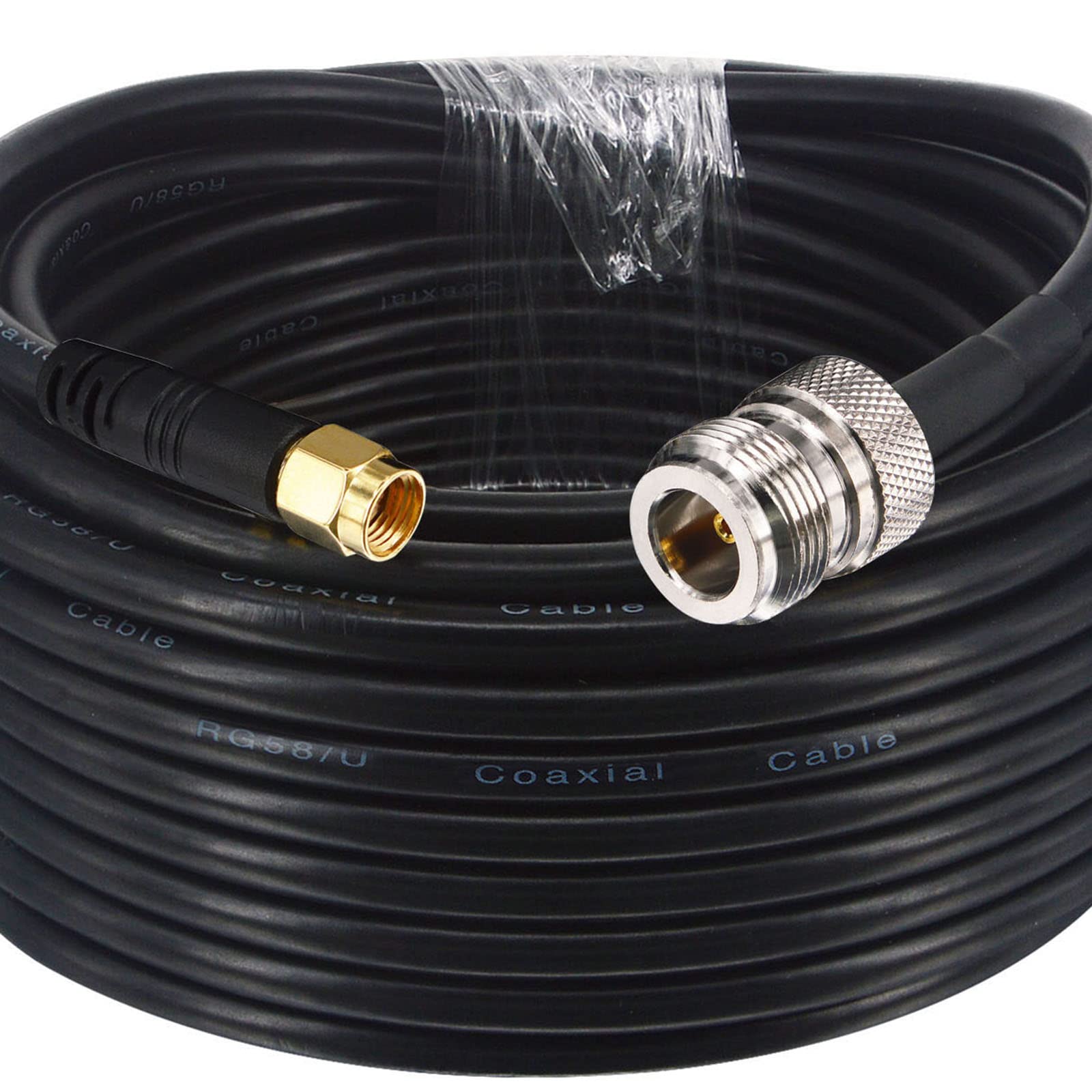 Cavo RP-SMA Maschio a N Femmina 15M Cavo coassiale RG58 Migliorato Cavo Antenna Helium Connettore N Femmina a RP-SMA Maschio a Bassa Perdita Cavo di Estensione per WiFi LTE LoRa Antenna Helium