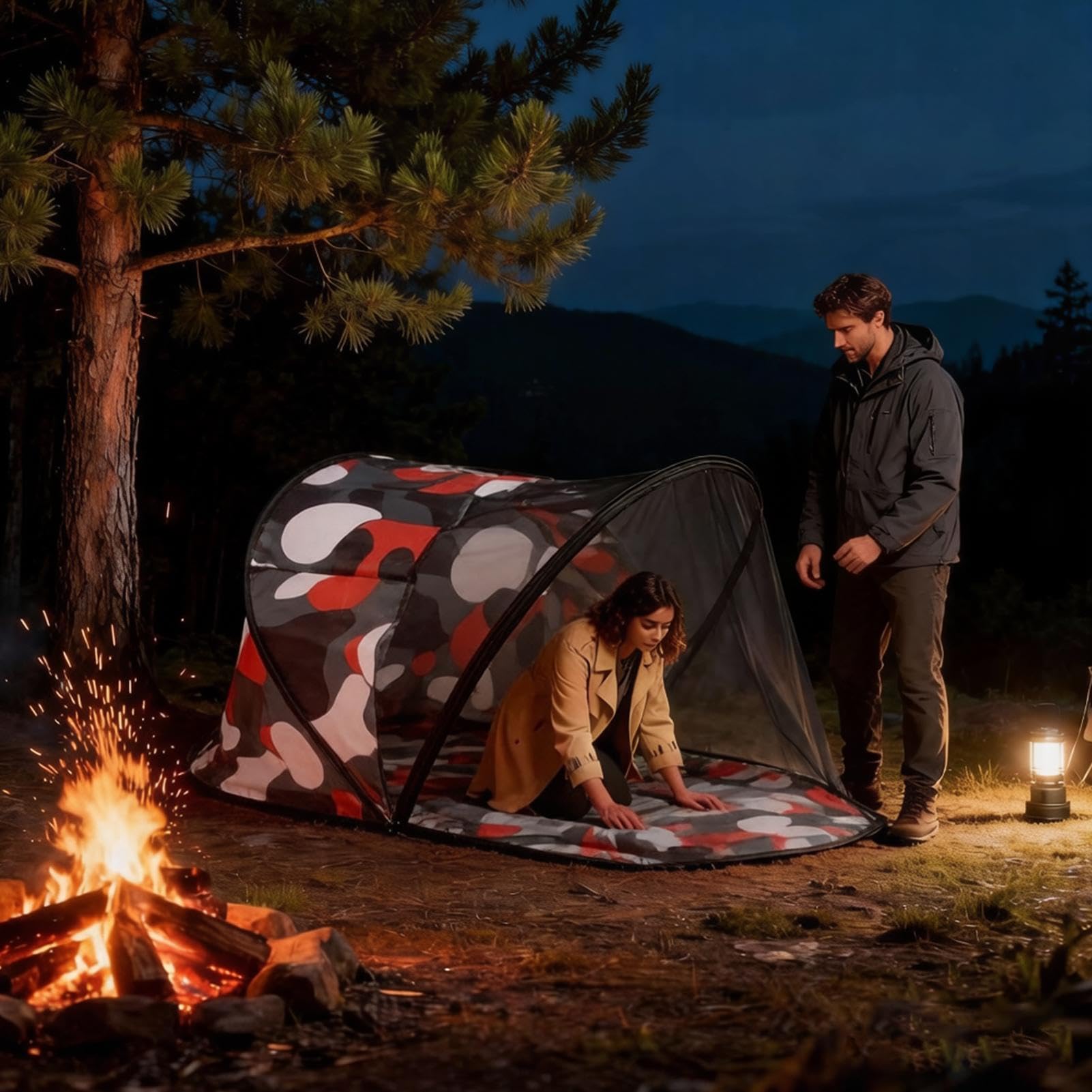 Moustiquaire de Camping Tente Pliante Portable Respirante à Ouverture | Moustiquaire De Patio Et Camping Pour Intérieur Extérieur Jardin Cour Arrière Maison Lit Sol Trip Camping