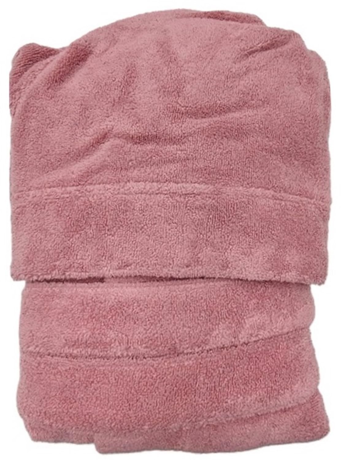 BIBIHOME Szlafrok unisex z kapturem 350 gramów Microton Puff Szlafrok Doskonała jakość i chłonność (IT, tekst, XL, regularny, różowy, różowy), Różowy, XL