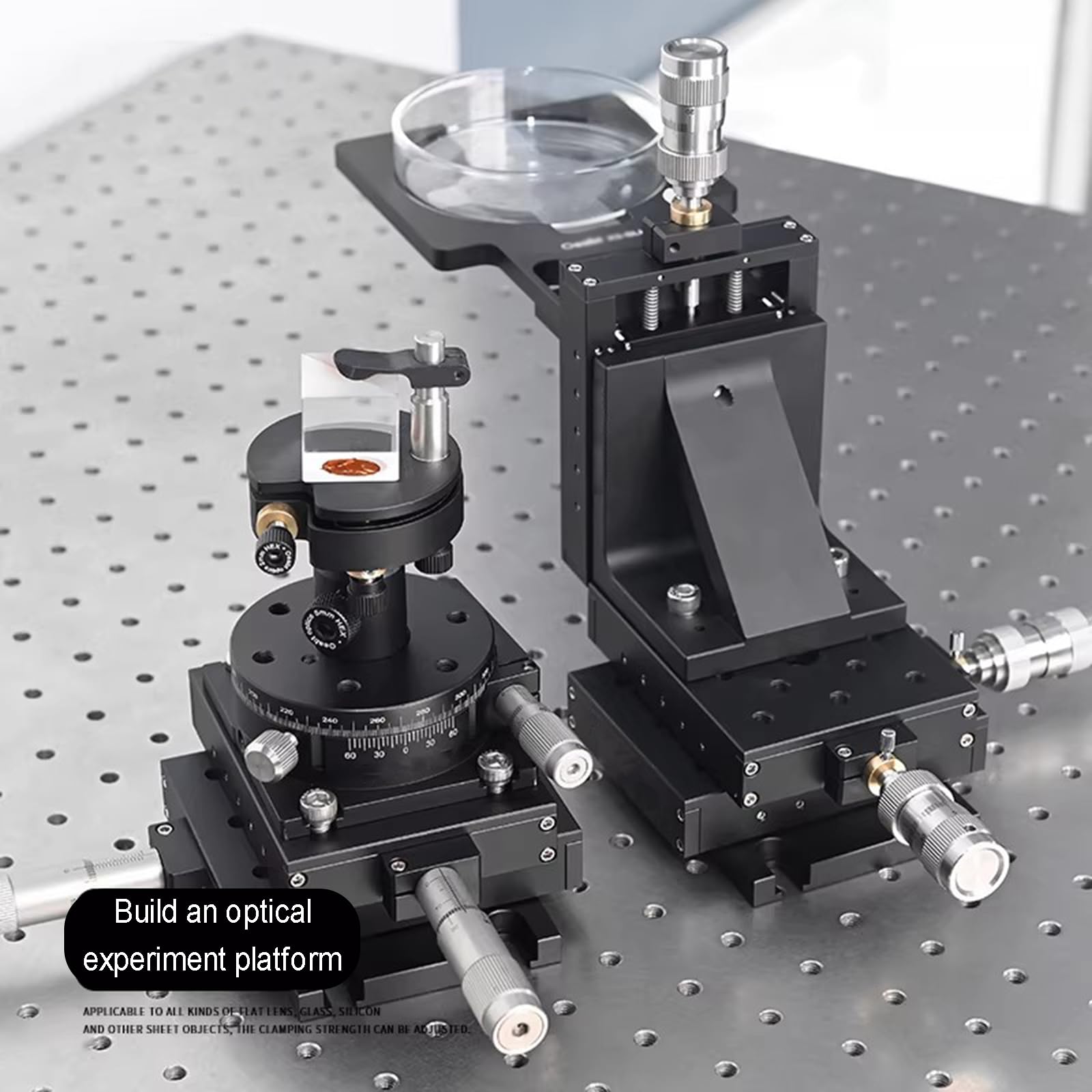 Mikrometryczny etap liniowy, ręczny stół przesuwny, skok 25 mm dla precyzyjnego pozycjonowania i kontroli mechanicznej, platforma 101,6 x 76,2 mm