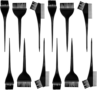 Kit de 12 brochas aplicadoras de tinte para el cabello, cepillo profesional para colorear el cabello, cepillos para teñir, peines, kit de herramientas esenciales, mezclador de peine de cola