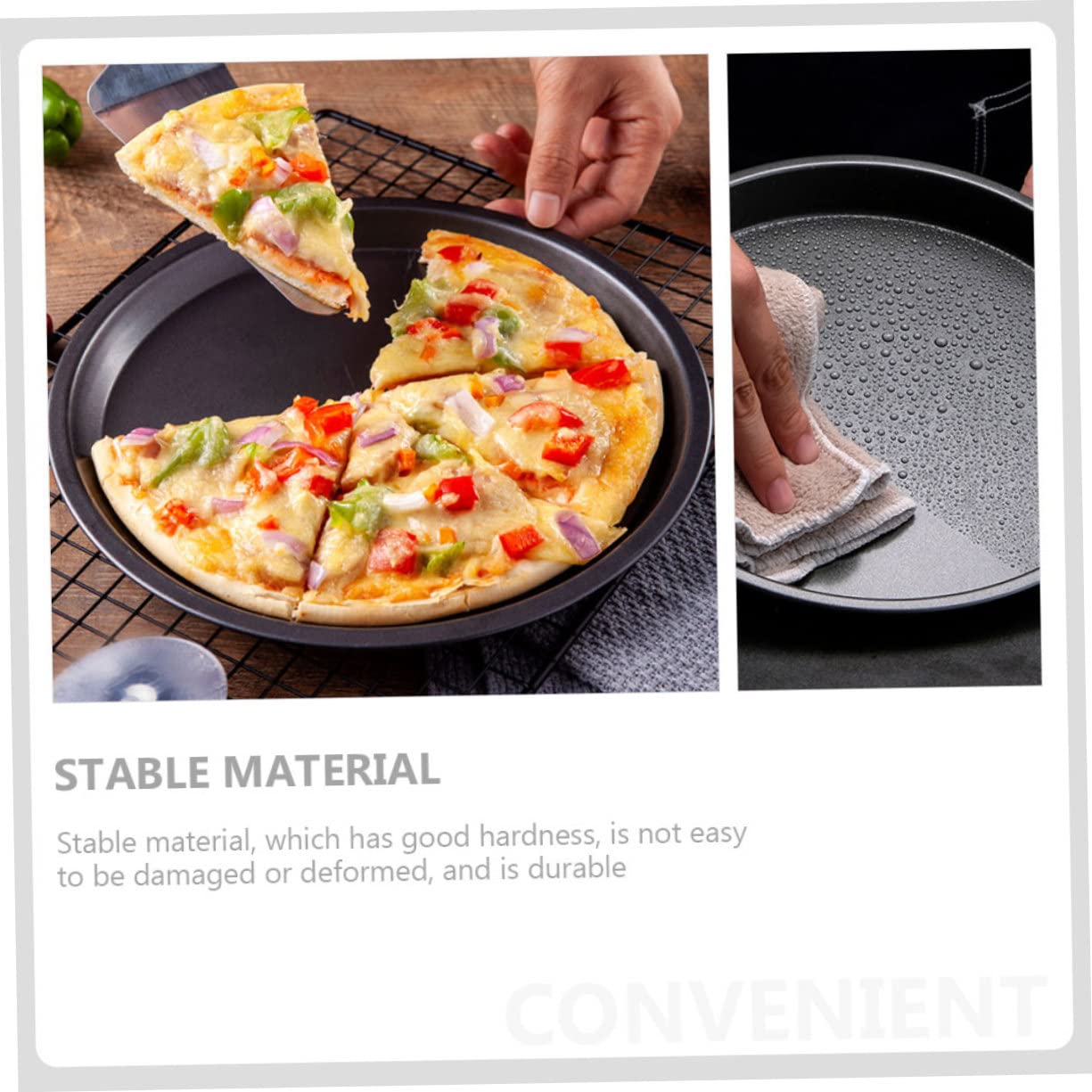 VALICLUD Teglia da Forno in Metallo Antiaderente e Resistente al Calore per Pizza Torte e Pancake Utilizzabile in Cucina e Ristoranti