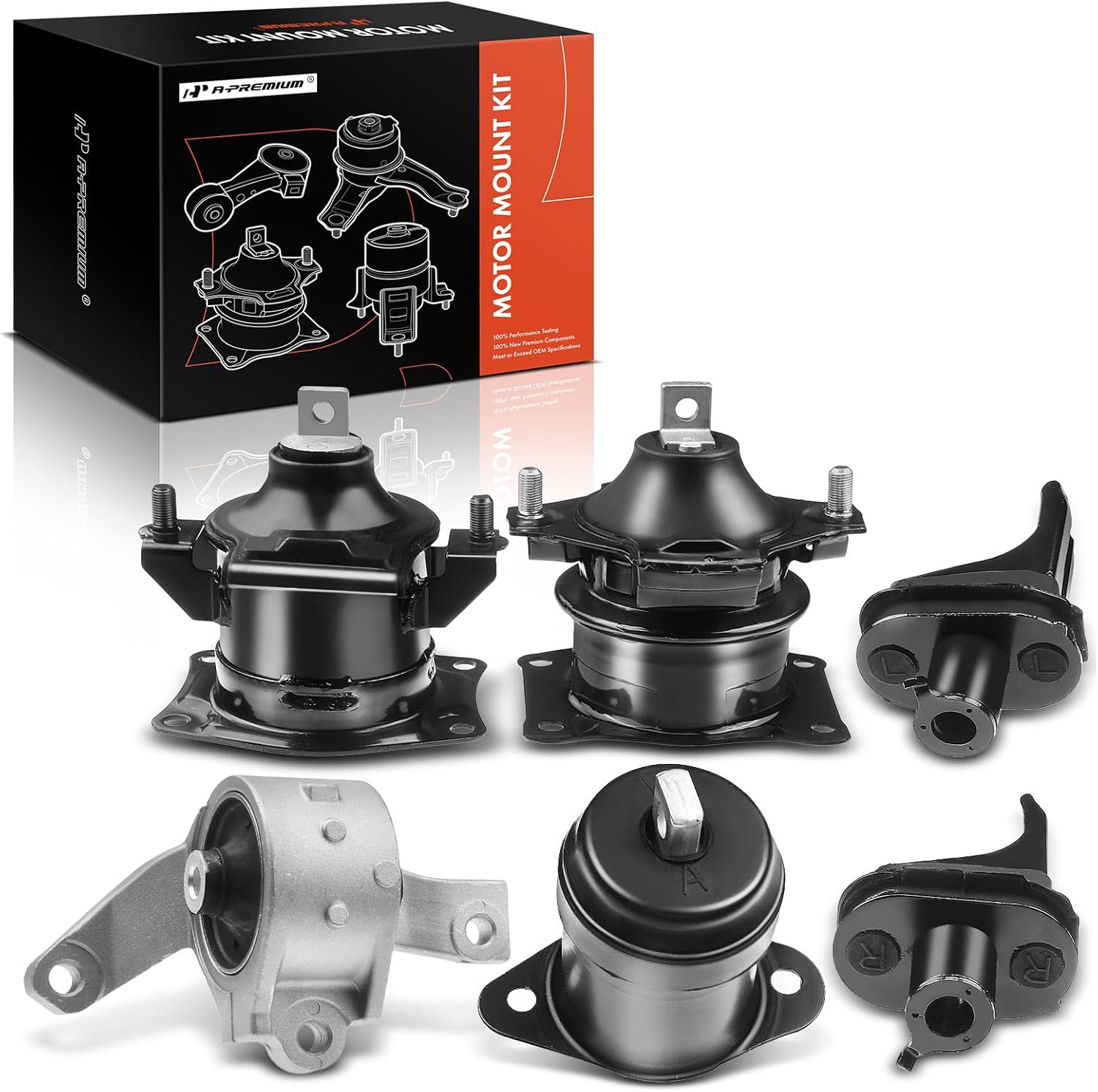 A-Premium 6PCS Engine Motor Mount Transmission Mount Suspension Mount Set Compatible with Acura TL Base Type-S 2007 2008, Automatic Transmission