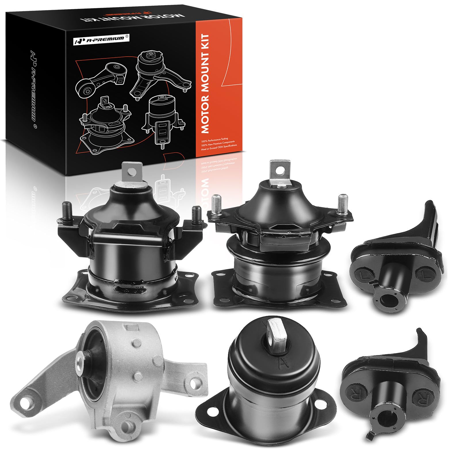 A-Premium 6PCS Engine Motor Mount Transmission Mount Suspension Mount Set Compatible with Acura TL Base Type-S 2007 2008, Automatic Transmission