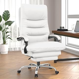 naspaluro Silla de Oficina Ergonómica con Reposapiés, Silla de Escritorio con Cojín de Doble Capa, Respaldo Alto, Silla...