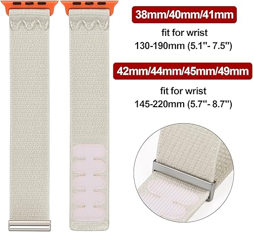 Miniatura 10 de Geoumy Paquete de 3 correas deportivas de nailon compatibles con Apple Watch de 1.496 pulgadas, 1.575 pulgadas, 1.654 pulgadas, 1.732 pulgadas,