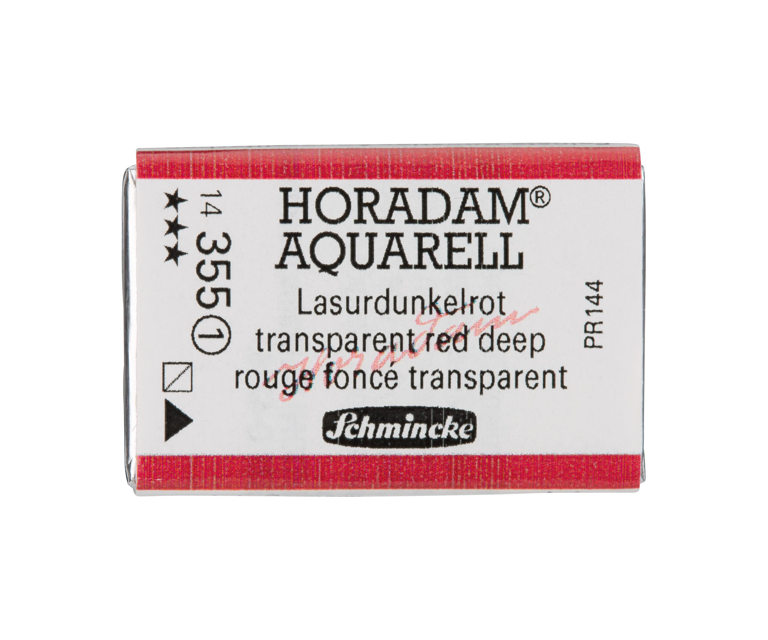 Schmincke - HORADAM® AQUARELL - finest artists' watercolour paints, 355 transparent red deep, 14 355 043, 1/1 pan