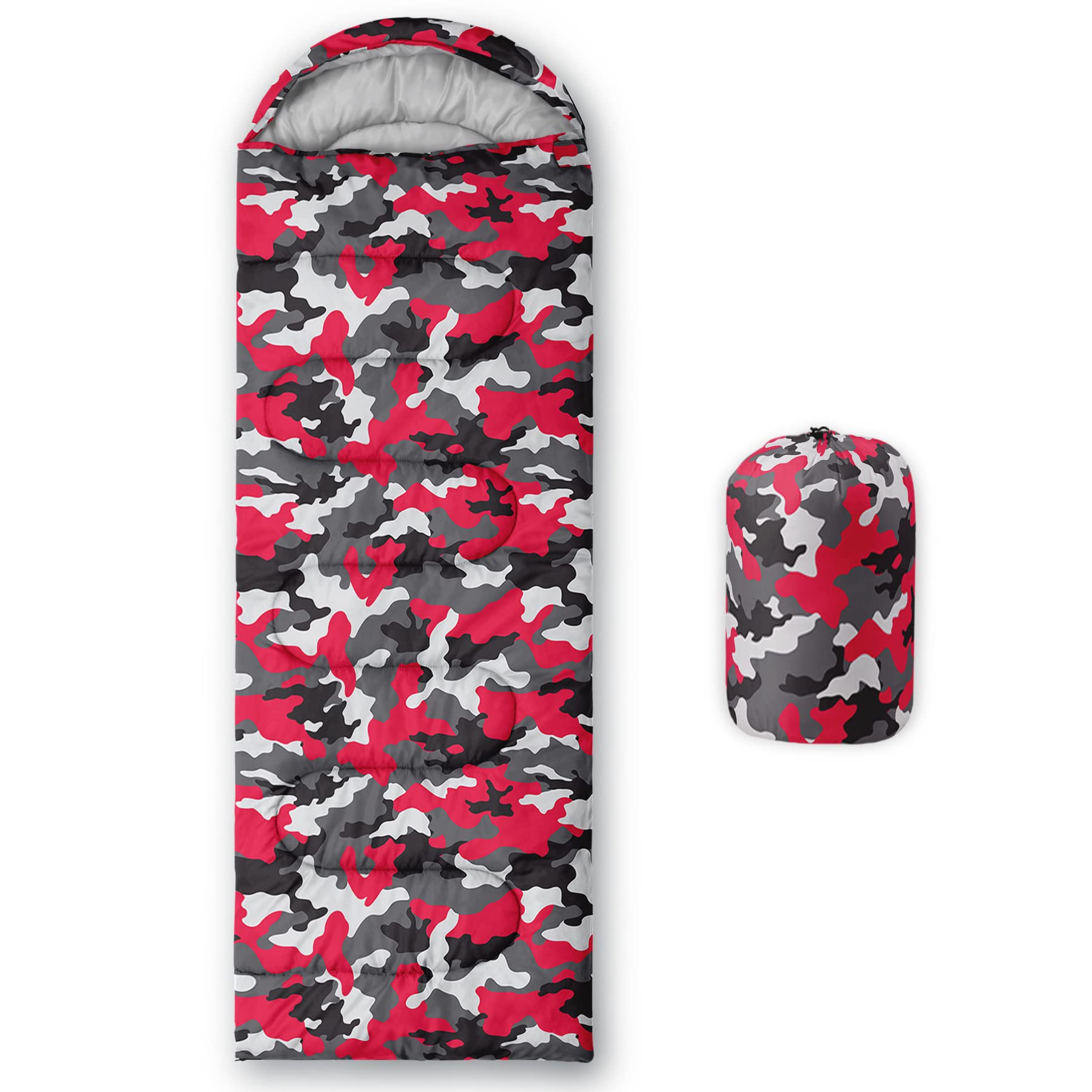Camping Pink Camo Sleeping Bag Green Camo Tent, Chair, Sleeping