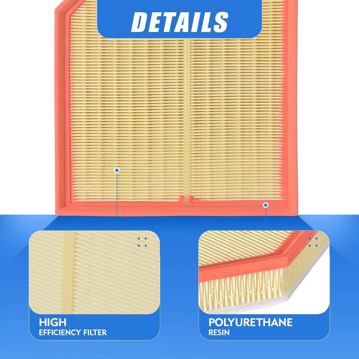 CA12077 Engine Air Filter 2.0L L4 for Volvo XC60 2018-2025, XC90 2016-2026, S60 2019-2025, S90 2017-2025, V60 2019-2025, V60 Cross Country 2019-2025 V90 2017-2025 V90 Cross Country 2018-2025; 31370089