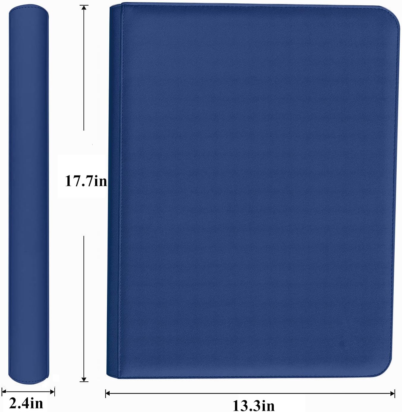 Trading Card Binder 16 Pocket, 1664 Pockets Ringless PU Cover Card Collection Binder, Double Sided Card Binder Collector Album, Card Folder for MTG, TCG, Sports Cards, Game Card (Blue, 16Pockets)