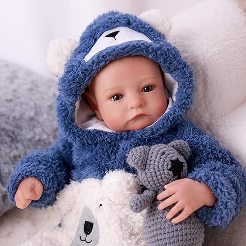 Miniatura 8 de BABESIDE Aiden - Muñecas de bebé realista realista de 20 pulgadas, hechas a mano, cuerpo suave, realista, de silicona, con juguete y caja de regalo