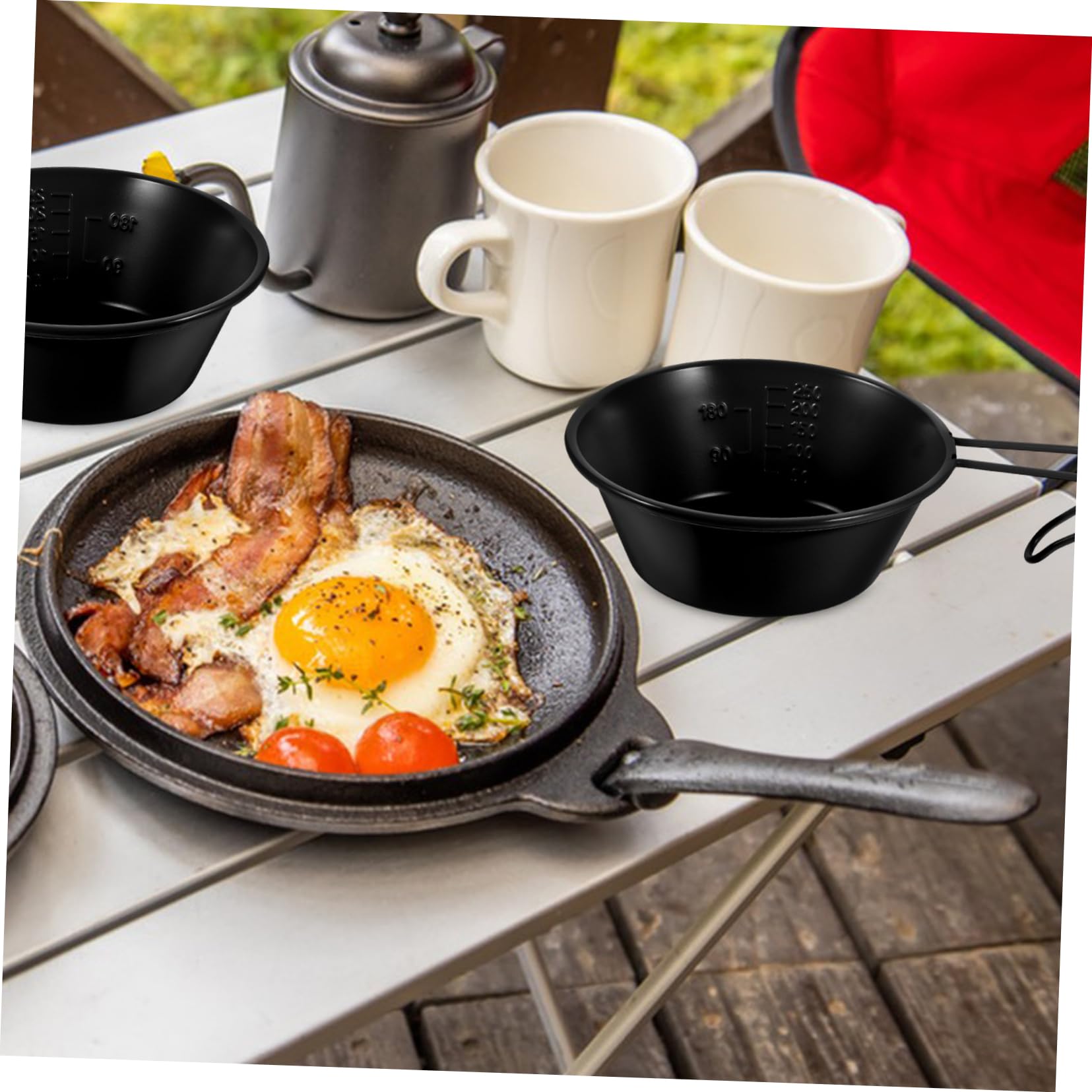 Levemolo Stainless Steel Camping Bowl with Handle Durable Soup Bowl for Outdoor Cooking Portable Picnic Dinnerware