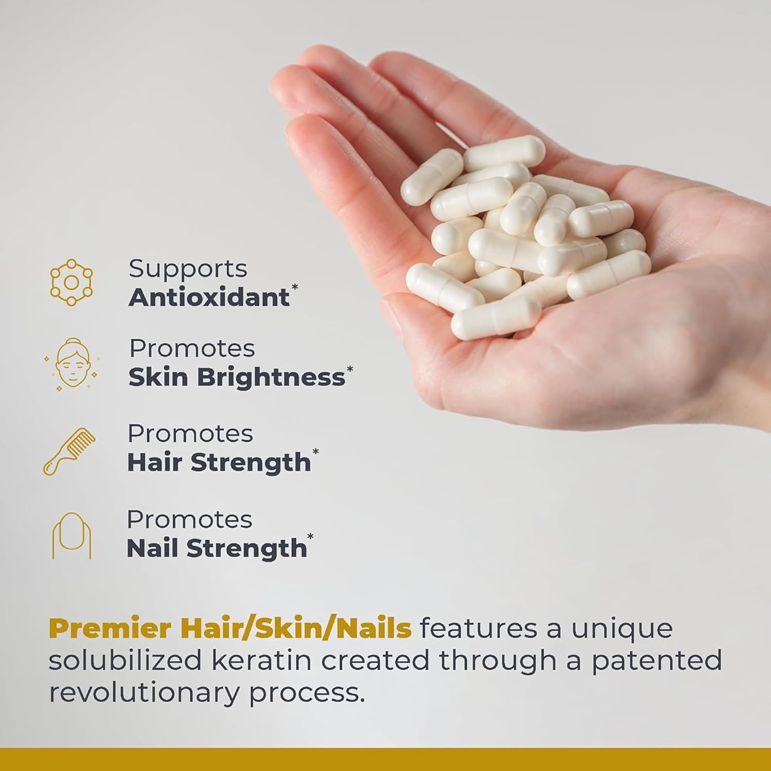 Premier Research Labs Premier Hair/Skin/Nails - Hair Growth Supplement for Women & Men with Keratin, Vitamins for Hair Growth, Beauty from Within for Hair, Skin and Nails - 60 Vegetarian Capsules