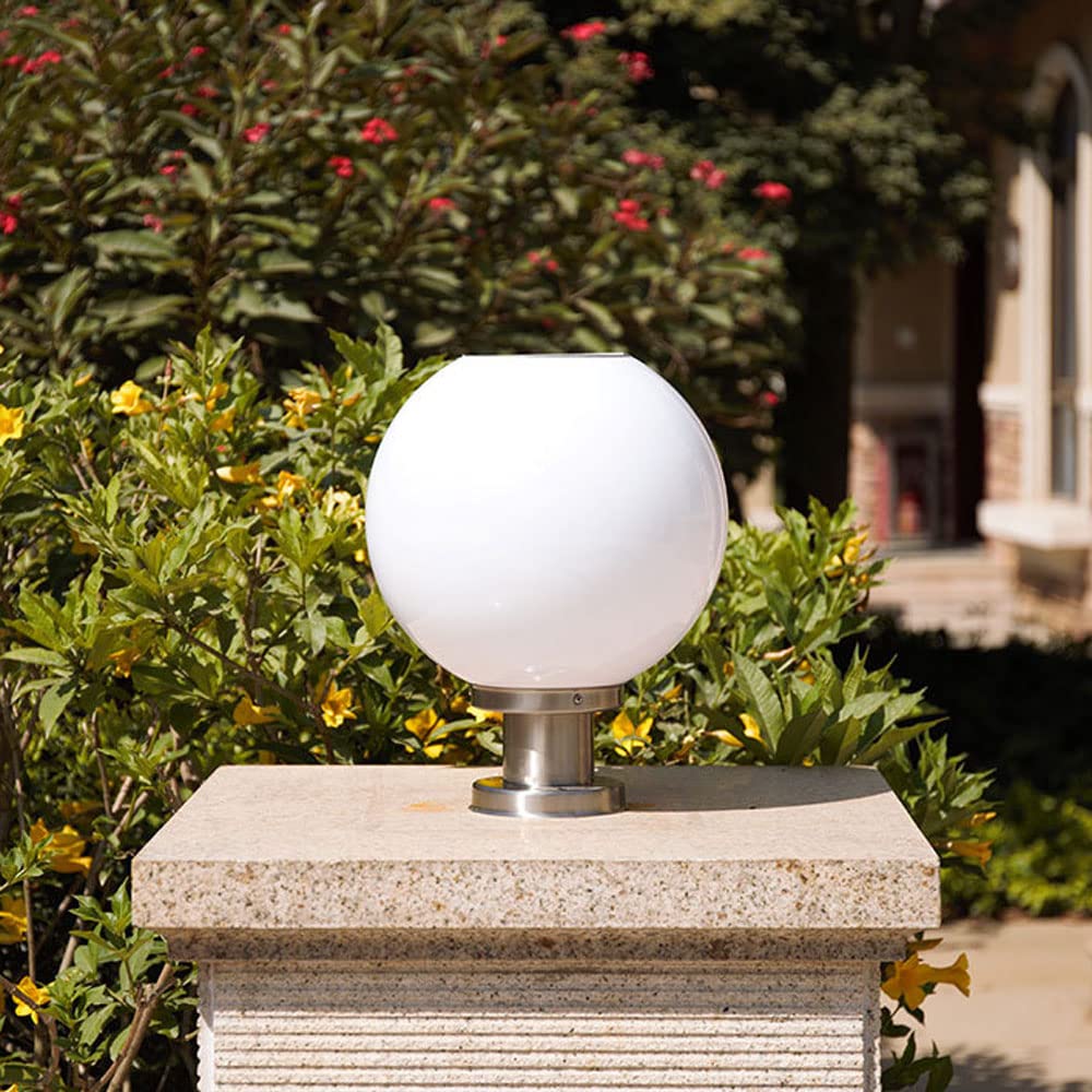 Lampe solaire extérieure sur poteau LED blanche 20x28 cm étanche IP65 pour pilier