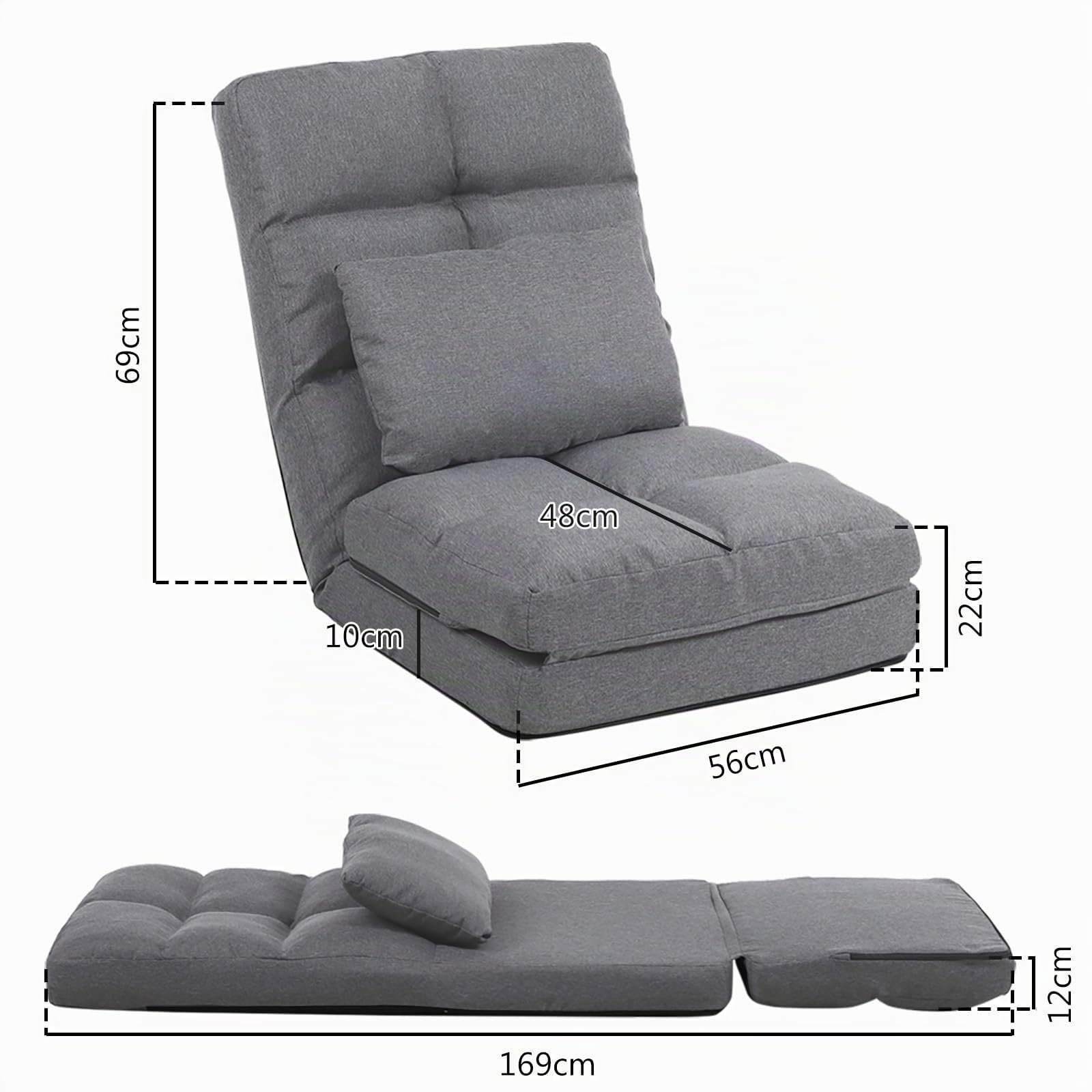 Fauteuil de Sol Réglable en 14 Positions, Chaise Paresseuse Avec Dossier, Pouvant Supporter Jusqu'à 160KG, Style Japonais