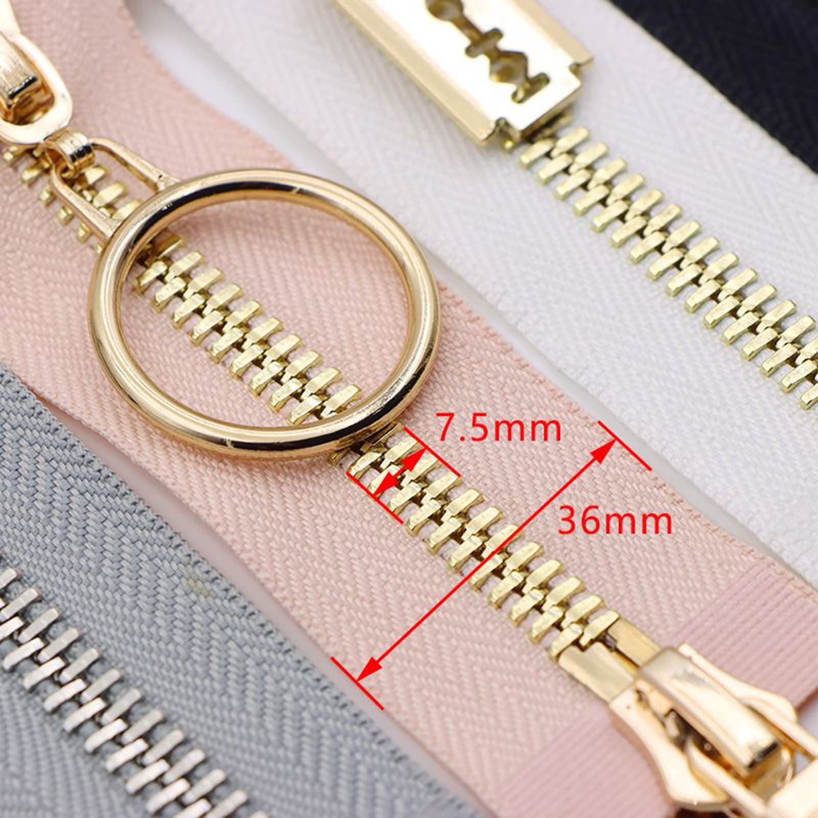 ROWCES 80/100/120cm 8# Double Curseurs Fermeture éclair En Métal Fermeture éclair à Extrémité Ouverte Pour Veste Manteau Réparation Couture Fermetures à Glissière, 80cm