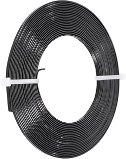 PATIKIL Alambre De Aluminio Plano De 16.4 Pies, Calibre 18, Alambre De Aluminio Anodizado Flexible De 3 Mm De Ancho Para Hacer Joyas, Color Negro