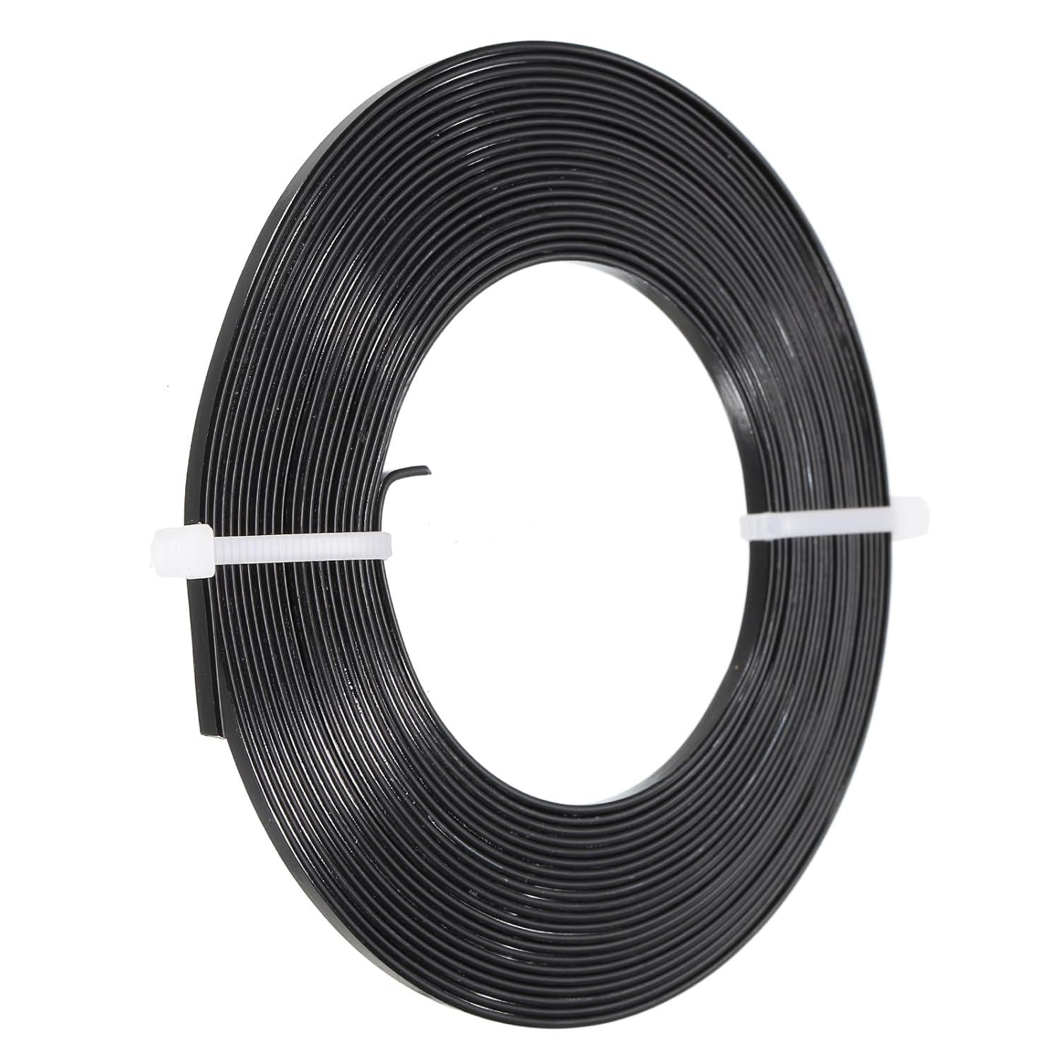 PATIKIL 16.4 Feet Flat Aluminum Wire, 18 Gauge Bendable Anodized Aluminum Wire 3mm Wide Beading Craft Wire for Jewelry Making, Black