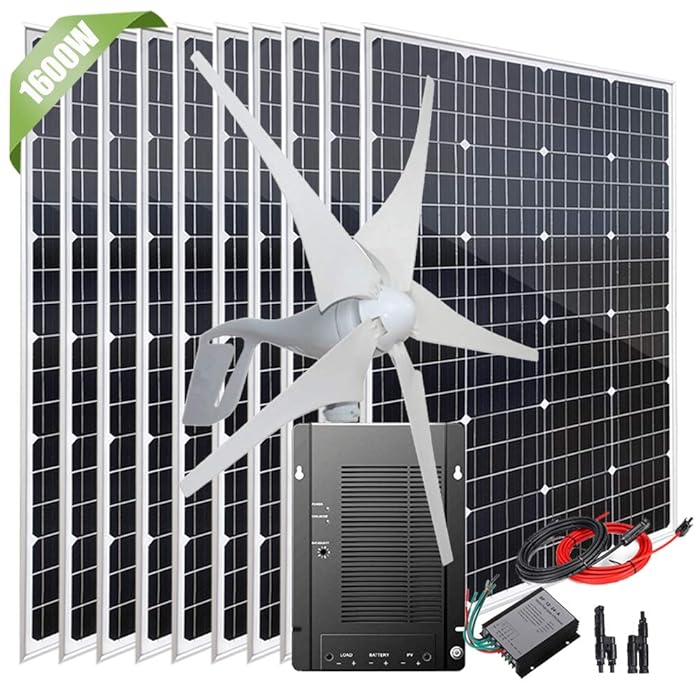 Buy DACURYSSO 1600W Solar Wind Power Off Grid System 24V Battery 
